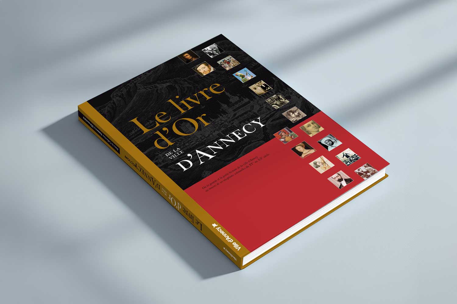 Formatting a guestbook chronicling the famous figures who have visited Annecy 160 pages + special double-page spreads with flaps + covers
