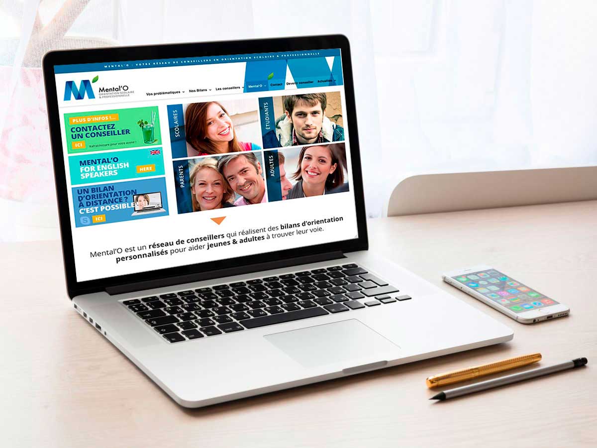 Menta'O Orientation scolaire  - Creation of brand image. Design, development, and management of website.